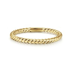 Gabriel & Co 14 Karat Yellow Gold Twisted Rope Stackable Ring