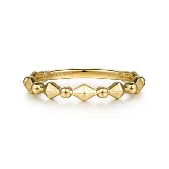 Gabriel & Co 14 Karat Yellow Gold Geometric Station Band
size 6.5