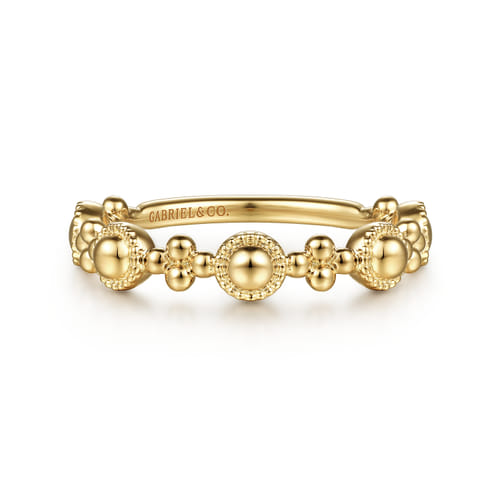 Gabriel & Co 14 Karat Yellow Gold Bujukan Station Delicate Stackable Ring
Ring Size : 6.5