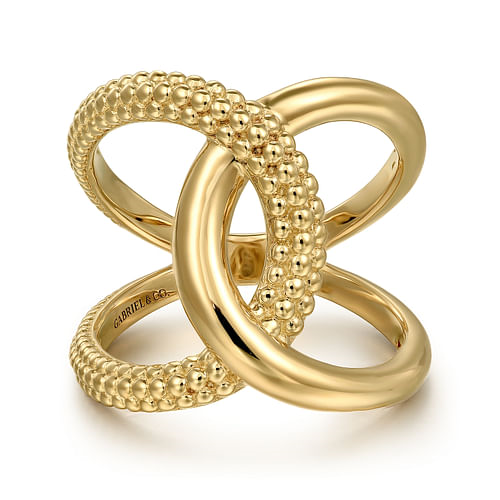 Gabriel & Co 14 Karat Yellow Gold Bujukan Twisted Ring
Ring size : 6.5