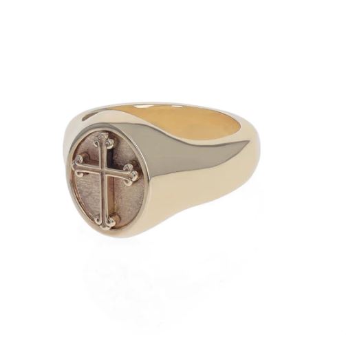 King Baby 10 Karat Gold Traditional Cross Motif Ring
Ring Size : 11