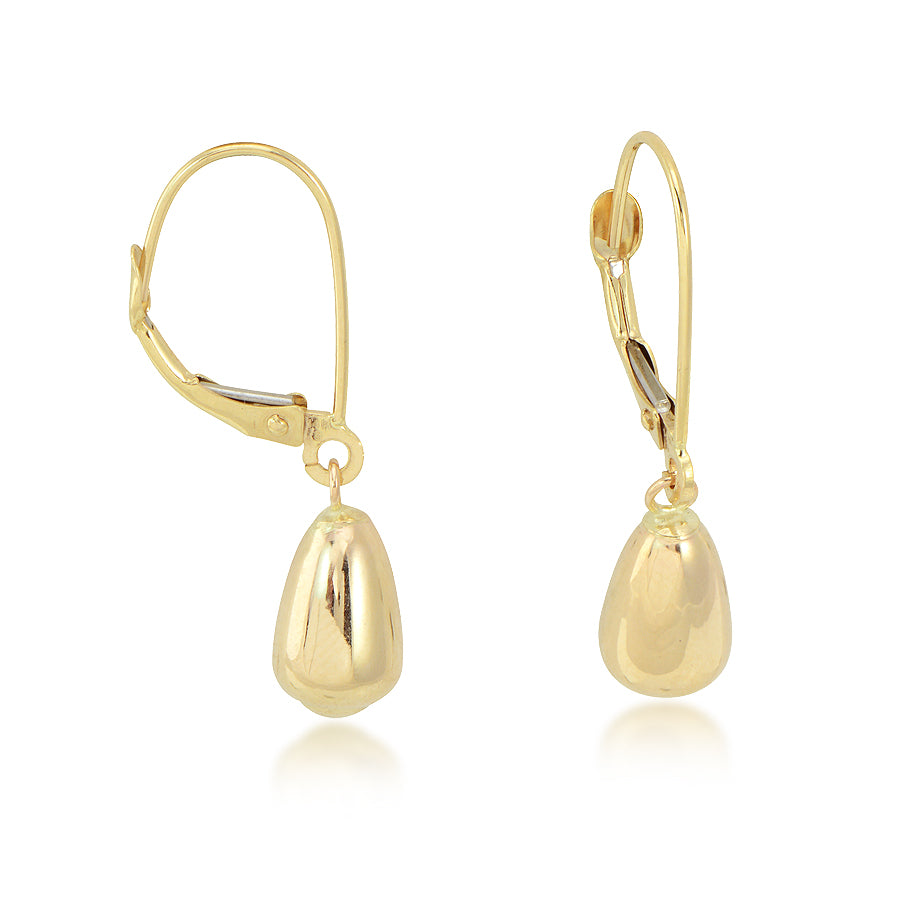 14 Karat Yellow Gold Lever WithTeardrop Earrings
26X6MM