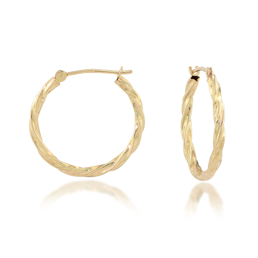 14 Karat Yellow Gold Twisted Hoop Earrings
20MM