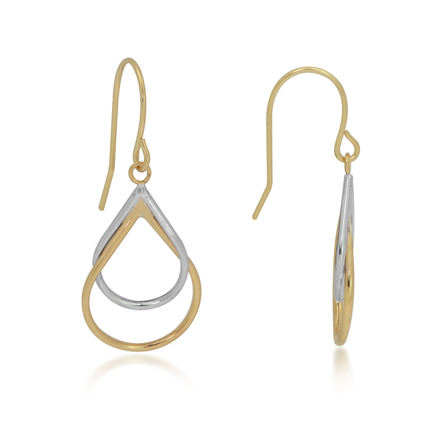 14 Karat Two-Tone 14 Karat Teardrop Dangle Earrings
30X12MM