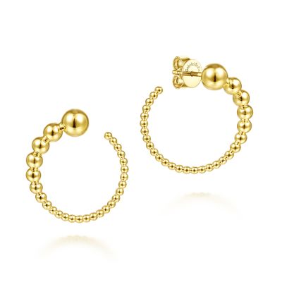 Gabriel & Co 14K Yellow Gold Graduating Ball Post Hoop Earrings