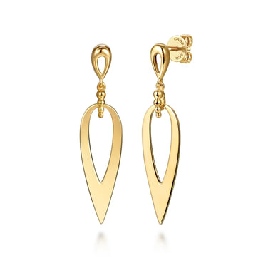 Gabriel & Co 14 Karat Yellow Gold Bujukan Stud Drop Earrings