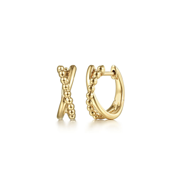 Gabriel & Co 14 Karat Yellow Gold Bujukan Twisted Huggie Earrings