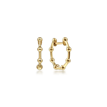 Gabriel & Co 14 Karat Yellow Gold Bujukan Station Huggie Earrings