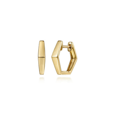 Gabriel & Co 14 Karat Yellow Gold Geometric Huggie Earrings