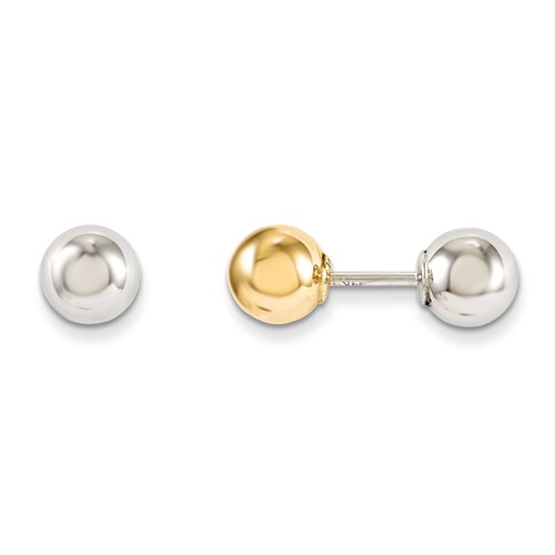 Yellow/White 14 Karat Stud Earrings
Diameter: 5mm
Name: Reversible Bead Earrings