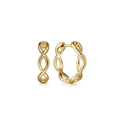 Gabriel & Co14 Karat Yellow Gold 15mm Twisted Huggies