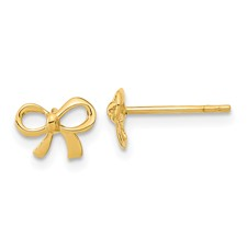 14 Karat Yellow Gold Bow Stud Earrings