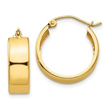 14 Karat Yellow Gold 5.5 mm Wide Hoop Earrings