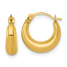 14 Karat Yellow Gold 3.8 mm Small Tapered Hoops