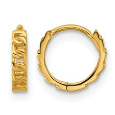 14 Karat Yellow Gold Curb Link Huggies