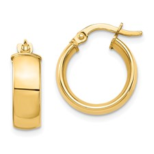 14 Karat Yellow Gold 5.0 mm Small Hoop Earrings