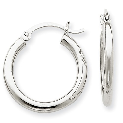 14 Karat White Gold 2.5 mm Small Hoop Earrings
