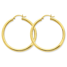 14 Karat Yellow Gold 3.0 Mm Large Hoop Earrings
Diameter: 40X3mm
