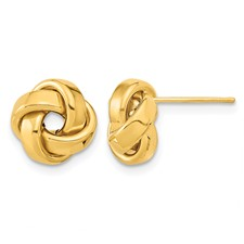 14 Karat Yellow Gold Love Knot Stud Earrings