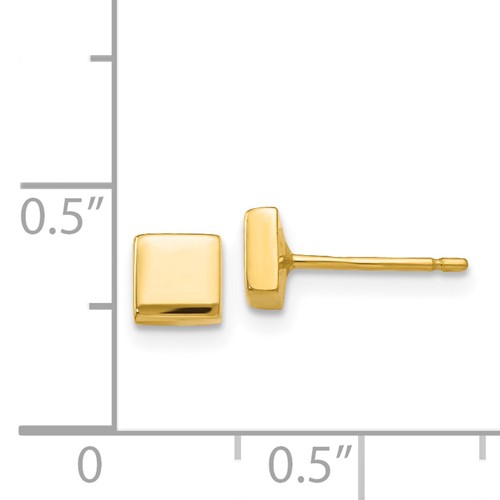 14 Karat Yellow Gold Square Post Earrings