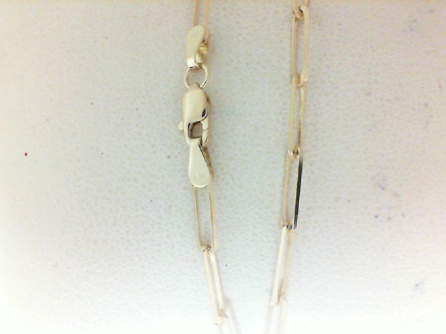 Yellow  Gold 14 Karat PaperClip 18 Inch  Chain