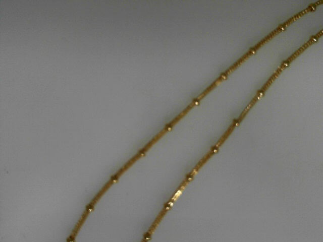 Estate14 Karat Yellow Gold  Beaded Station Chain With Lobster Claw (AS IS)
Length: 30