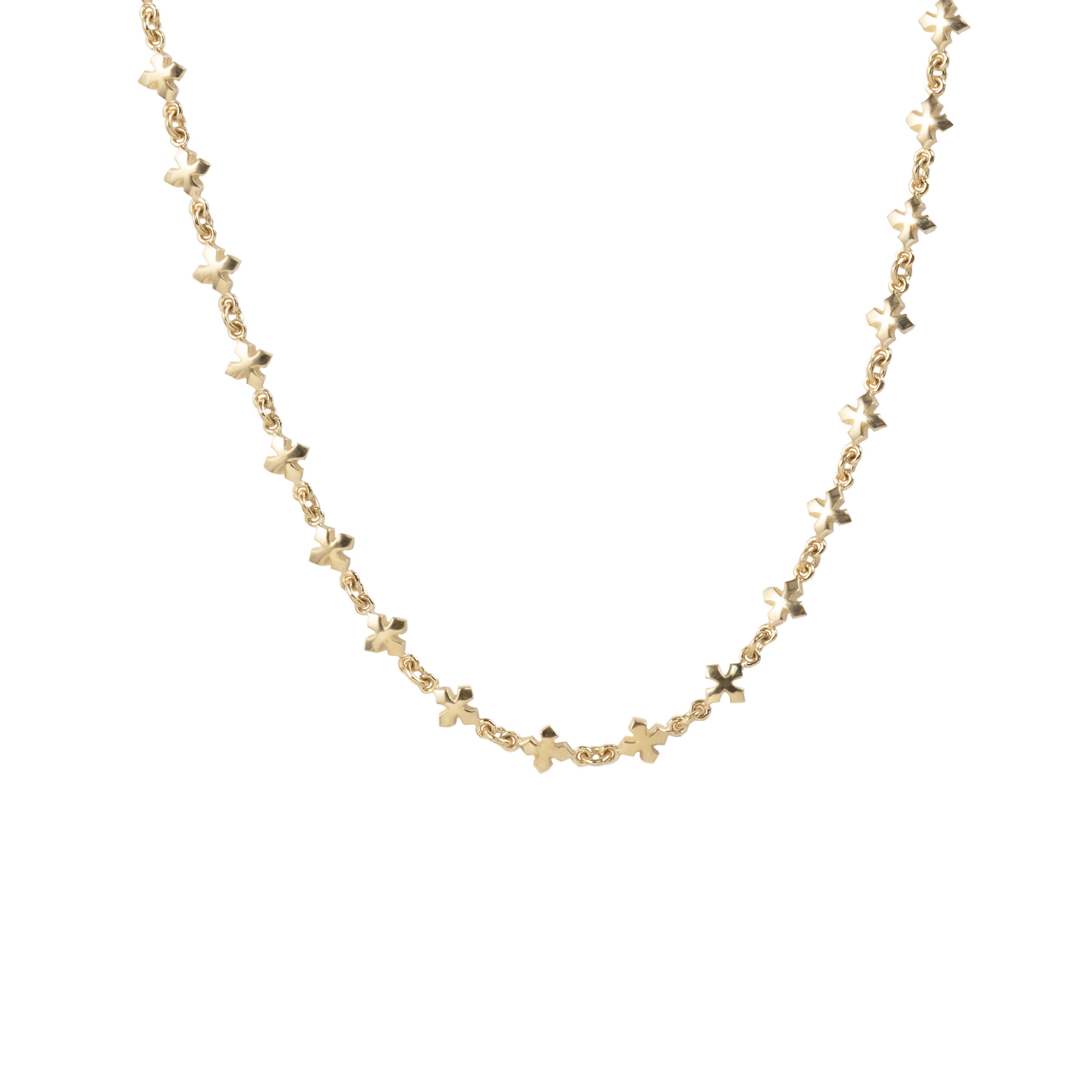 King Baby 10 Karat Yellow Gold Small MB Cross Chain Necklace
Length: 24 inch