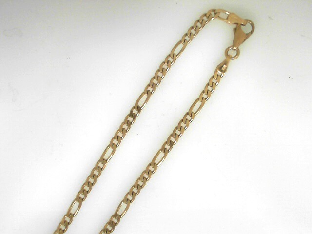 14 Karat Yellow Gold 3.5mm Figaro Chain Length: 22