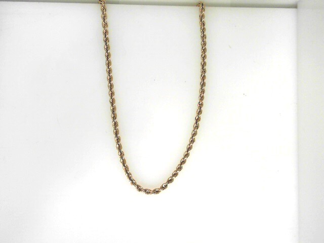 Estate 14 KaratYellow Gold  2.5mm  Rope Chain With lobster  Clasp (AS IS)
Length: 18