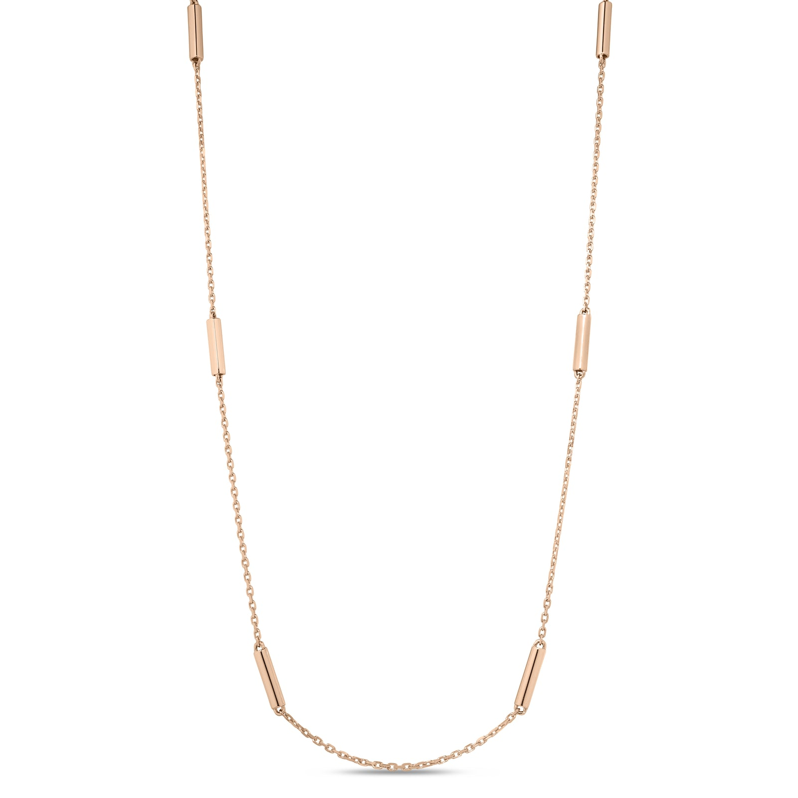 Roberto Coin 18 Karat Yellow Gold Designer Gold Bar Station Necklace 
Length: 18 Inch