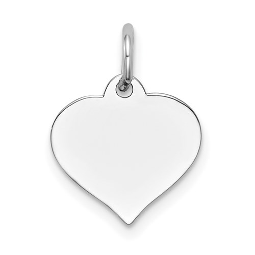 14 Karat White Gold Heart Disc Charm