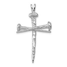 14 Karat White Gold Nail Cross