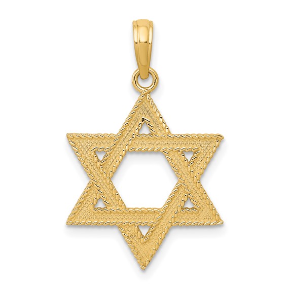 14 Karat Yellow Gold Star of David Pendant