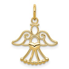 14 Karat Gold  Yellow Angel Pendant