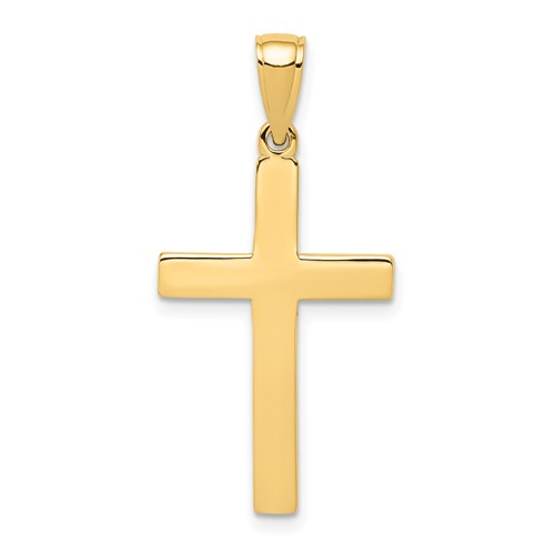 14 Karat Yellow Gold Polished Cross Charm