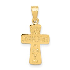 14 Karat Yellow Gold First Holy Communion Cross Pendant