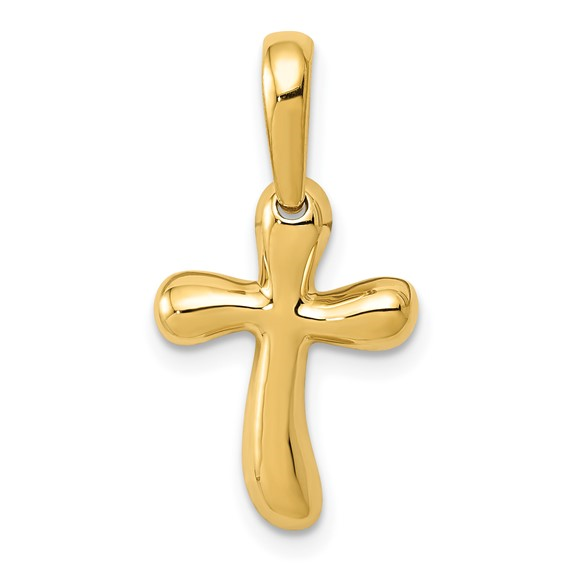 14 Karat Yellow Gold Freeform Cross