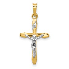 14 Karat Yellow/White Gold Crucifix Pendant
