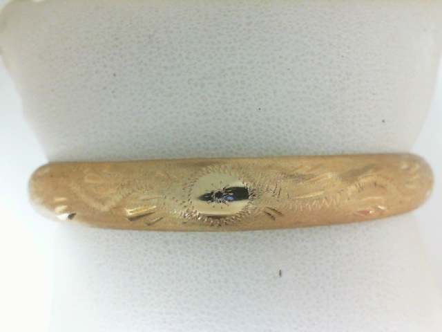 Estate14 Karat Yellow Gold 8.3 mm Hinged Engraved Bangle Bracelet (AS IS)