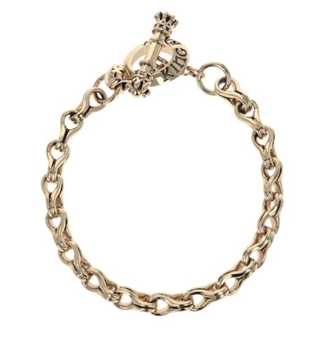 King Baby 10 Karat Yellow Gold Small Twisted Eight Link Bracelet 
Length: 8.75 Inch