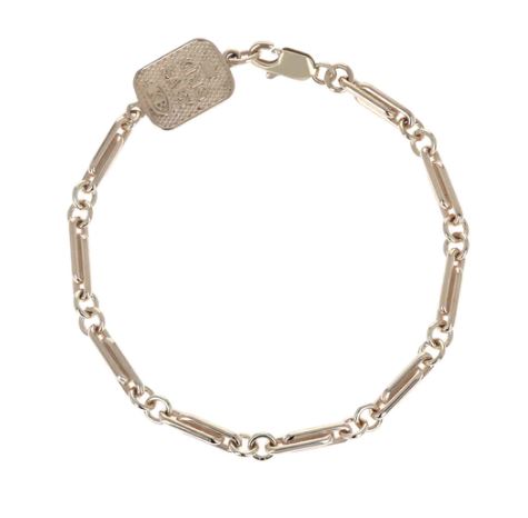 King Baby  10 Karat Yellow Gold Small Paperclip Bracelet 
Length: 8.75 Inch