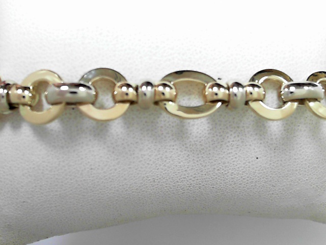 ESTATE  Two-Tone 14 Karat hollow link Bracelet 7.75 Inches