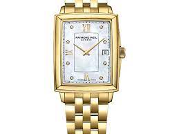 RAYMOND WEIL Toccata 25 mm, gold PVD plating, mother of pearl dial, diamond and roman numeral indexes (5925-P-00995)
