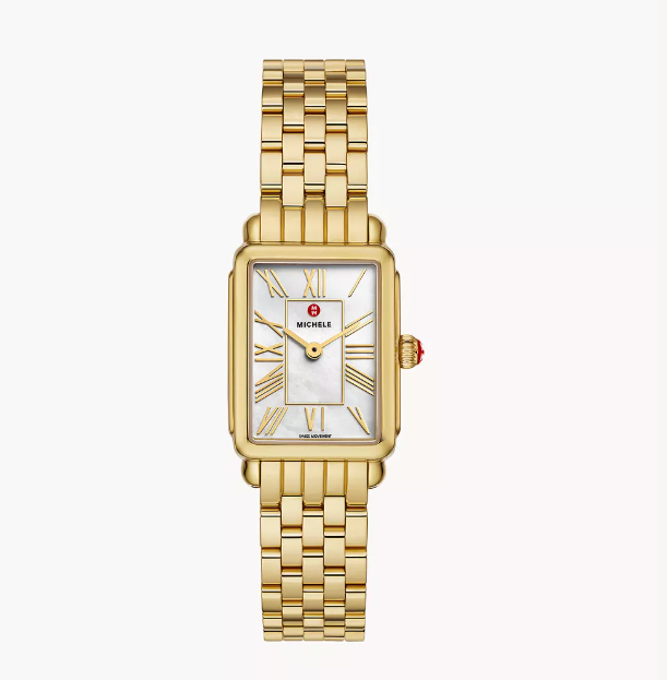 Michele Deco Park 18K Gold-Plated Mother Of Pearl Dial Watch