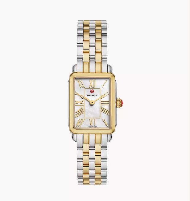 Michele Deco Park Two-Tone 18K Gold-Plated Watch With Mother Of Pearl Dial