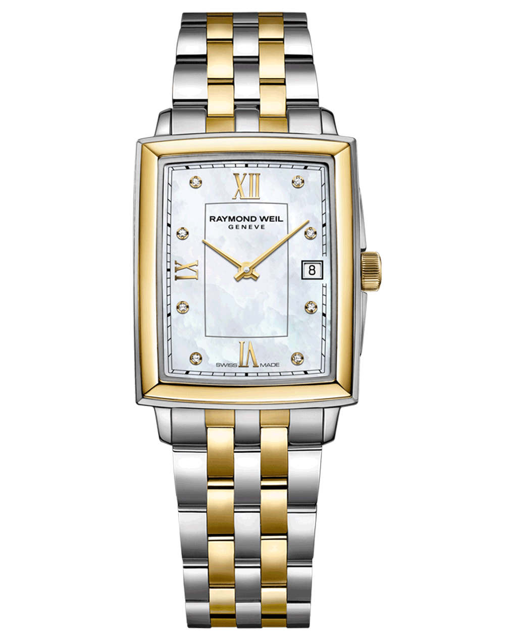 Raymond Weil Stainless Steel Two Tone Toccata Mother Of Pearl Diamond Marker Dial Watch (5925-STP-00995)