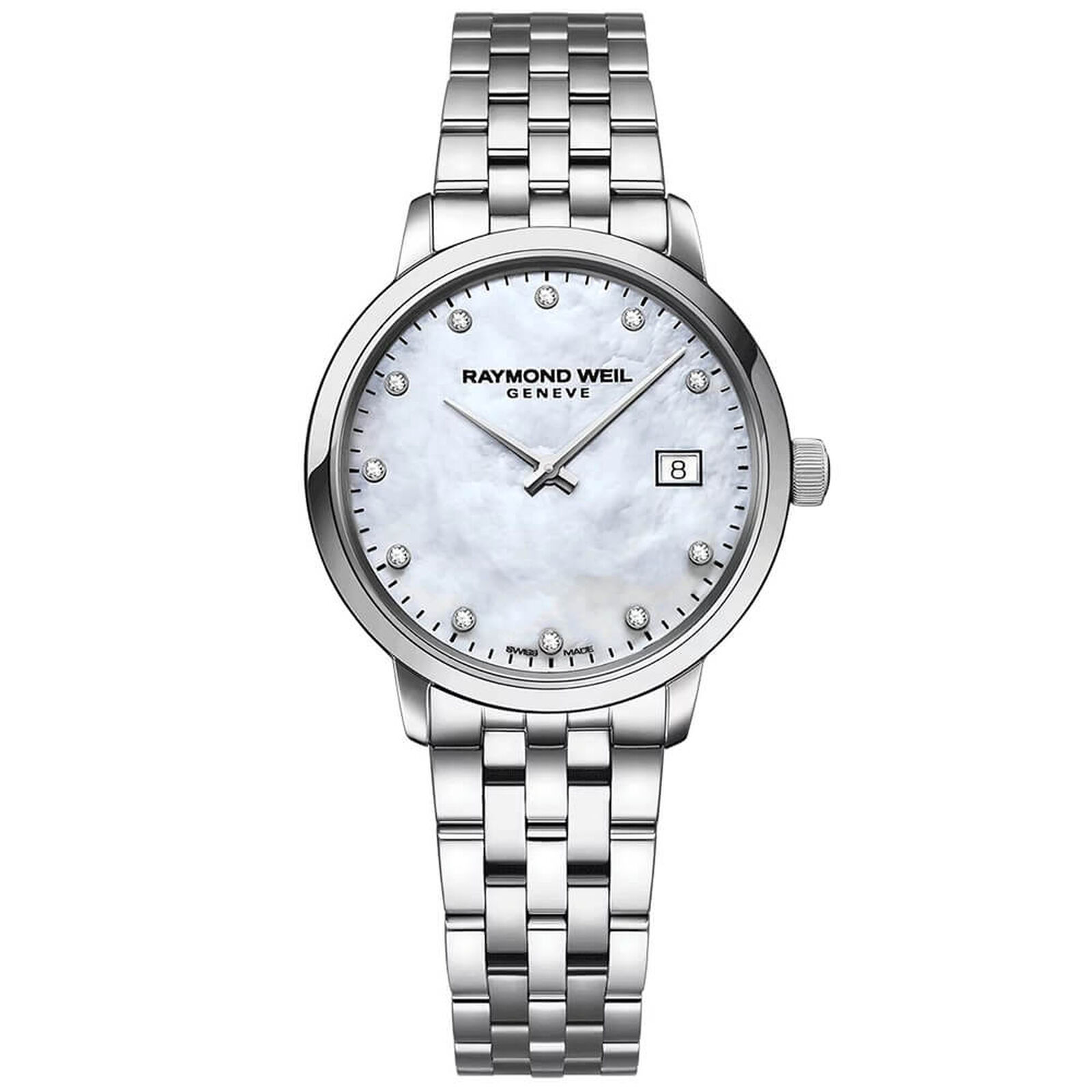 Raymond Weil Toccata White Mother Of Peal Diamond Dial Watch 29 mm (5985-ST-97081)