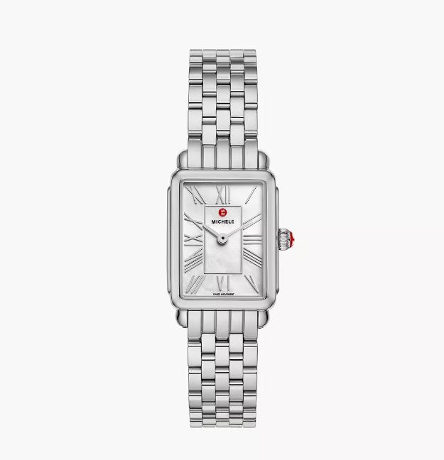 Michele Stainless Steel  Deco Park Mohter Of Pearl Dial Watch