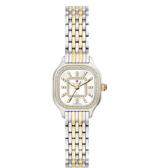Michele Meggie Mini Diamond Two-Tone 18K Gold-Plated Stainless Steel Watch