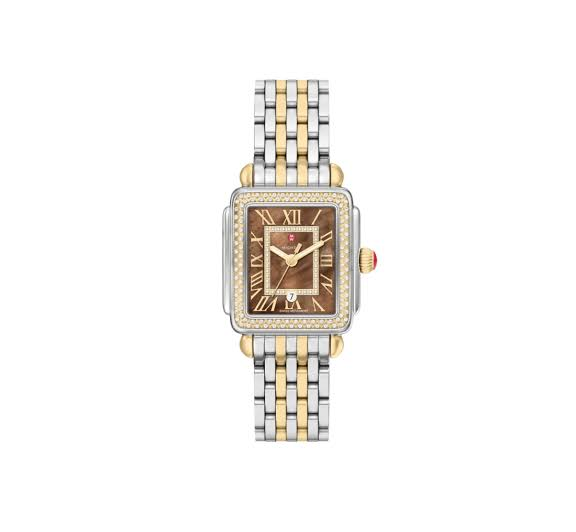 Michele Deco Madison Mid Diamond Two-Tone Chocolate Watch